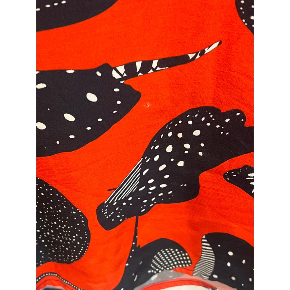 Bitte Kai Rand Red Back Abstract Pattern Midi Dress 3/4 Sleeves Size Medium - Picture 8 of 9